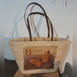 Cappelli Straworld Handbag Butterfly shoulder bag woven